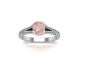 1 Carat  GIA Fancy Pink Brown Diamond Engagement Ring Pave Setting Side Stones In18K White and Rose Gold Fancy Pink Brown Diamond Ring 