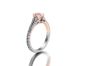 1 Carat  GIA Fancy Pink Brown Diamond Engagement Ring Pave Setting Side Stones In18K White and Rose Gold Fancy Pink Brown Diamond Ring 