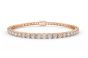 Diamond Tennis Bracelet Lab Grown Double Safety Clasp In 18K Rose Gold 