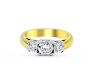  Round Cut Trilogy 3 Stones 4 Claw Setting Diamond Ring In 18K 2Tone Yellow and White Gold 