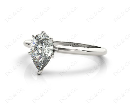 Marquise Cut Diamond Engagement Ring with Claw set centre stone in 18K White