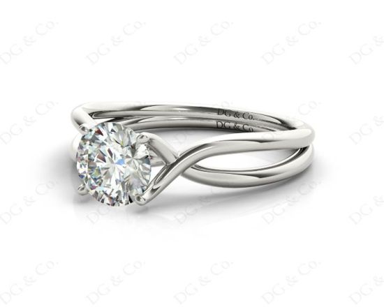 Round Cut Diamond Solitaire Ring claw set in Platinum