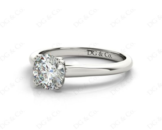 Round Cut Diamond Engagement Claw Set Solitaire Ring in Platinum