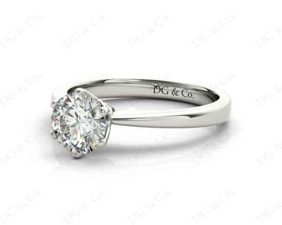 DG & Co. Signature Diamond Engagement Ring With a Six Claw Setting in 18K White