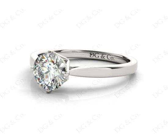 Art Deco Solitaire Round Cut Four Claw Diamond Ring In Platinum