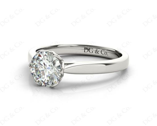 Round Cut Diamond Six Claw Solitaire Ring in Platinum