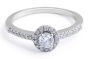 Halo Diamond Engagement Ring in 18 Karat White Gold