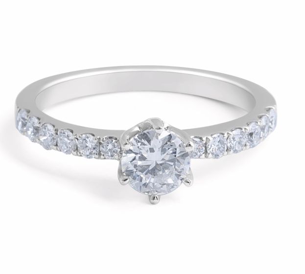 Brilliant Cut Diamond Engagement Ring in Pave Setting 