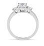 Three-Stone Princess Cut 4 Claw Setting Diamond Engagement Ring In 18K White Gold...