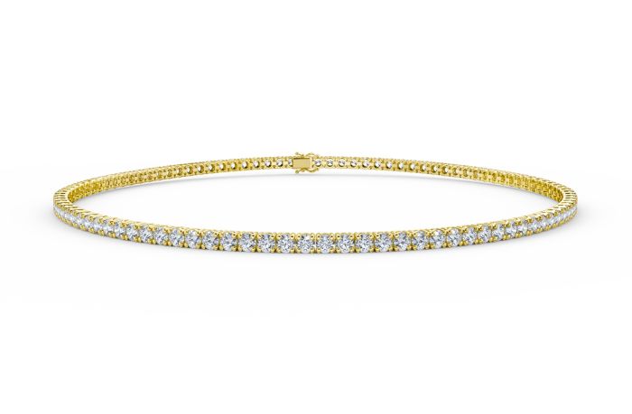 2.00CT Lab Grown Diamond Tennis Bracelet 4 Claw Setting in 18K Yellow Gold 