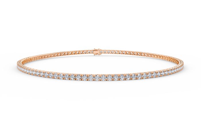 2.00CT Lab Grown Diamond Tennis Bracelet in 18K Rose Gold 4 Claw Setting 