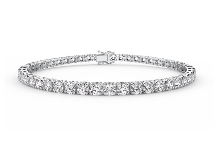 5CT Lab Grown Diamond Tennis Bracelet 4 Claw Setting In 18K White Gold 