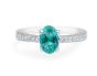 Emerald Diamond Engagement Ring in 18 Karat White Gold- Wedding Rings