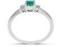 Emerald Diamond Engagement Ring in 18 Karat 