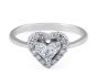 Heart Shape Diamond Ring with fine tapered band Invisible Setting - Custom engagement rings