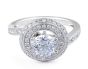 Halo Diamond Engagement Ring in 18 Karat White Gold - Women's Engagement Ring