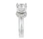 Solitaire Diamond Engagement Ring Hidden Halo 4 Prong Setting  In 18K White Gold 