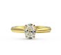 18K White and Yellow Gold Oval Cut Diamond Engagement Ring