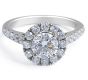 Halo Diamond Engagement Ring in 18 Karat White Gold