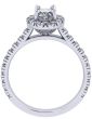 0.70CT GIA Certified Oval Cut Halo Diamond Engagement Ring Pave Setting side stones In 18K White Gold 