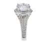 Split Band Halo Diamond Engagement Ring Pave Setting In 18 Karat White Gold