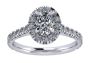 0.70CT GIA Certified Oval Cut Halo Diamond Engagement Ring Pave Setting side stones In 18K White Gold 