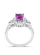 Pink Sapphire Diamond Halo Engagement Ring in 18 Karat White Gold Melbourne engagement rings 