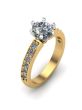 1.00CT GIA Certified E/VS2 18K 2Tone Diamond Engagement Ring 6 Claw Setting Share Prong Side Stones In 18K Yellow And White Gold 