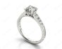 Asscher Cut Diamond Engagement Ring with Four Prong set centre stone in 18K White