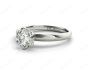 Platinum Brilliant Cut Six Claw Set Diamond Ring On A Plain Band GIA Certified 