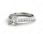 Asscher Cut Diamond Engagement Ring with Four Prong set centre stone in 18K White