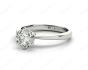 Solitaire Diamond Engagement Ring On A Upswept Reverse Taper Band 18K White Gold 