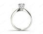 1 Carat Platinum Brilliant Cut Six Claw Set Diamond Ring On A Upswept Reverse Taper Band