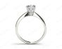 Solitaire Diamond Engagement Ring On A Upswept Reverse Taper Band 18K White Gold 