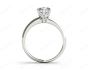 Platinum Brilliant Cut Six Claw Set Diamond Ring On A Plain Band GIA Certified 