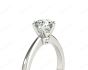 1 Carat Platinum Brilliant Cut Six Claw Set Diamond Ring On A Upswept Reverse Taper Band