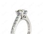 Asscher Cut Diamond Engagement Ring with Four Prong set centre stone in 18K White