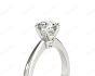 Solitaire Diamond Engagement Ring On A Upswept Reverse Taper Band 18K White Gold 