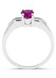 Ruby Diamond Engagement Ring in 18 Karat White Gold