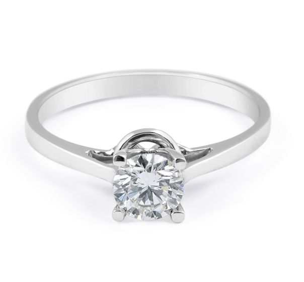Solitaire Diamond Engagement Ring in 18 Karat White Gold - Custom engagement rings