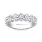 GIA Certified 2.00CT Oval Cut 7 Stone Diamond Eternity Ring Share Prong Setting -18K White