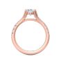 Split Band Style Setting Oval Cut Diamond Engagement Ring Pave Setting Side Stones In 18K Rose Gold 