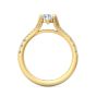 Split Band Oval Cut Four Prong Setting Diamond Engagement Ring Pave Setting Side Stones In 18K Yellow Gold