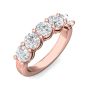 Five Stone Shared Prong Contour Diamond Wedding Ring In 18K Rose Gold