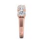 Five Stone Shared Prong Contour Diamond Wedding Ring In 18K Rose Gold