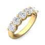 5 Stone Lab Grown Diamond 2.50CT Round Cut Anniversary Diamond Wedding Ring In 18K Yellow Gold 