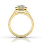 Vintage Round Cut Halo Diamond Engagement Ring With Four Claw Setting Centre Stone-18K Yellow