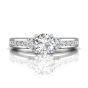 Trilogy 4 Claw Setting Diamond Engagement Ring Prong Channel Setting in 18k White Gold