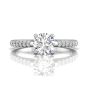 Scalloped Pavé Diamond Engagement Ring in Four Claw Setting -18K White