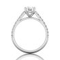 Scalloped Pavé Diamond Engagement Ring in Four Claw Setting -18K White